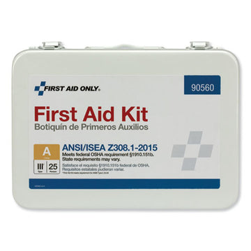 First Aid Only™ Ansi Class A 25 Person Bulk First Aid Kit For 25 People, 89 Pieces, Metal Case freeshipping - TVN Wholesale